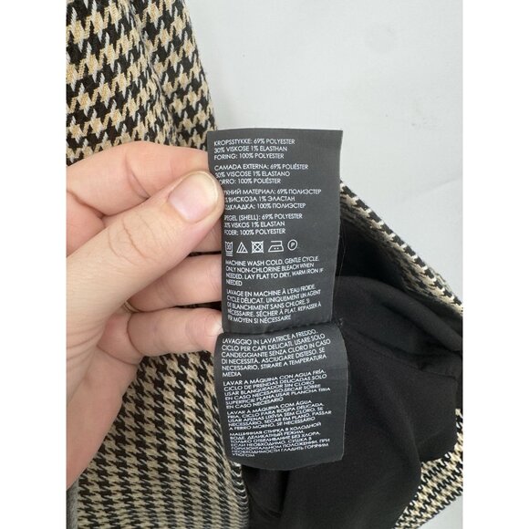 Club Monaco Herringbone Faux Wrap Dress Women 12 Brown Academia Western Preppy - Picture 6 of 10